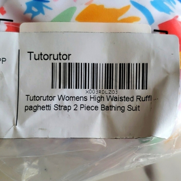 Tutorutor High Waisted Ruffle Floral Print Bikini Set Size XL - Picture 13 of 13